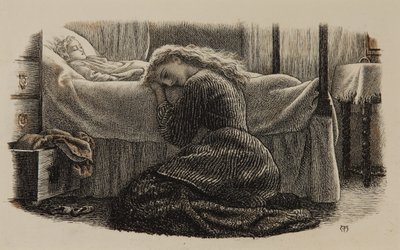 De Dood van het Jongste Kind, ca. 1865 door Arthur Hughes