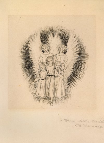 Drie kleine kinderen op de wijde wijde aarde, eind 19e eeuw door Arthur Hughes