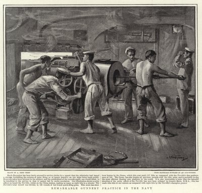 Opmerkelijke schietoefening in de marine door Arthur Kemp Tebby