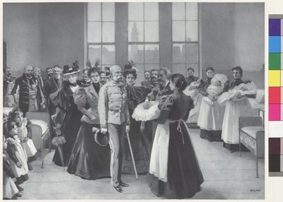 Keizer Franz Joseph met gevolg door Arthur Lajos Halmi