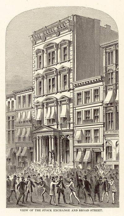 Uitzicht op de Beurs en Broad Street door Arthur Lumley