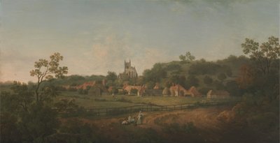 Een verre blik op het dorp Hythe en de kerk, Kent door Arthur Nelson