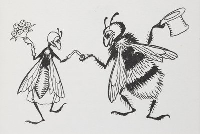 Een vlieg en bij die trouwen. door Arthur Rackham
