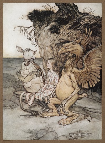 Alice met de Gryphon en de Mock Turtle door Arthur Rackham
