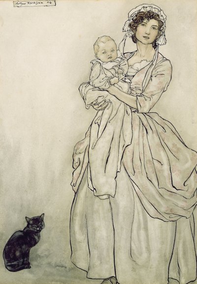 Rips dochter en kleinkind, 1904 door Arthur Rackham