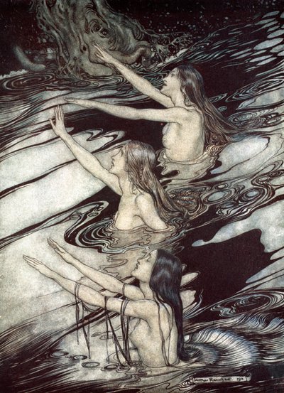 Siegfried! Siegfried! Onze waarschuwing is waar: vlucht, oh vlucht voor de vloek! door Arthur Rackham