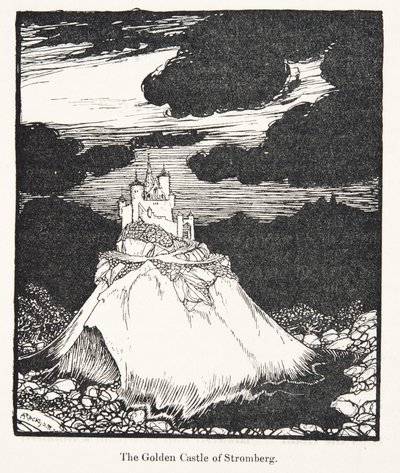 Het Gouden Kasteel van Stromberg, uit De Sprookjes van de Gebroeders Grimm, uitgegeven 1909 door Arthur Rackham