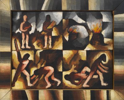 Kaïn en Abel Oude Testament cyclus, 1918 door Arthur Segal