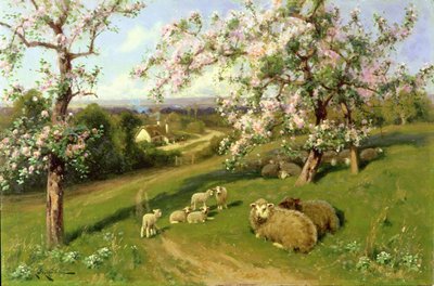 Lente, een van een set van de vier seizoenen (detail) door Arthur Walker Redgate