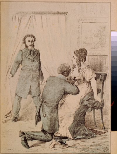 Alexander Poesjkin (1799-1837) (litho) door Artist Unknown