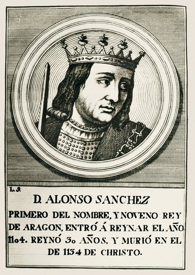 Alfonso I, "De Strijder" (1073-1134). Koning van Aragon en Navarra (1104-1134). door Artist Unknown