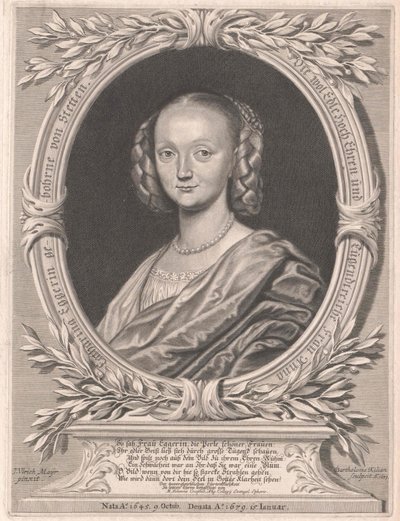 Anna Elisabeth von Stetten (afdruk) door Artist Unknown