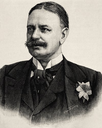 Bernard von Bülow (1849-1929). Kanselier van het Romeinse Rijk (1900-1909). Ets door Artist Unknown