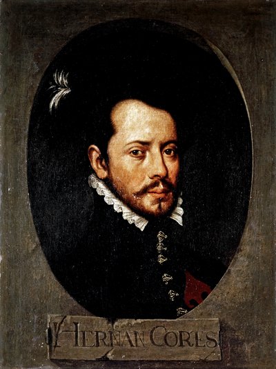 CORTES Hernan (1485-1547). Spaanse veroveraar van Mexico door Artist Unknown