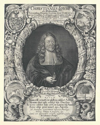 Christian Lorenz Adlershelm (afdruk) door Artist Unknown