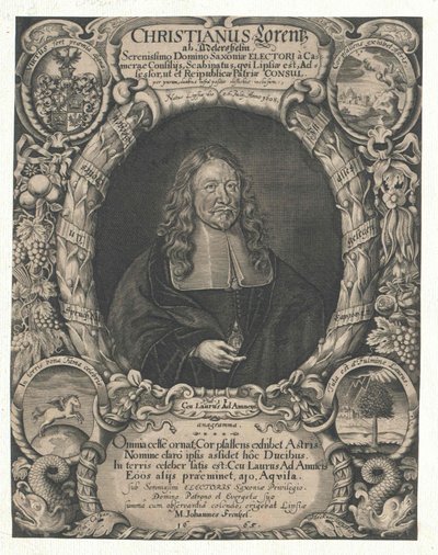 Christian Lorenz Adlershelm (afdruk) door Artist Unknown