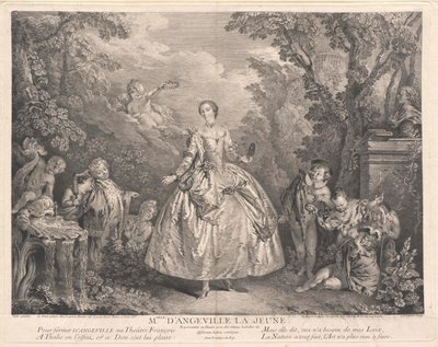 Danser in Parijs aan het hof van koning Lodewijk XV Angeville door Artist Unknown