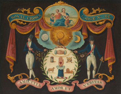 Emblemen voor Koninklijke Kroonloge nr. 22 door Artist Unknown