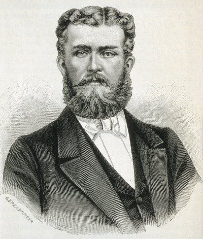 HOHENZOLLERN-SIGMARINGEN, Leopold (1835-1905). Broer van koning Carol I van Roemenië en vader van de toekomstige koning Ferdinand van Roemenië. Gravure door Artist Unknown
