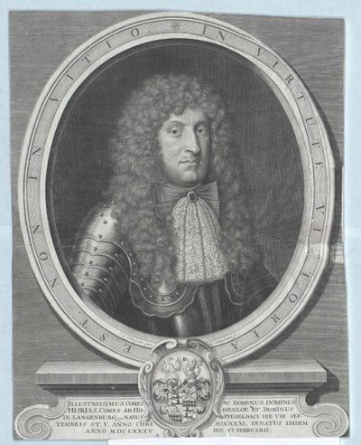 Hezekiah graaf Hohenlohe-Waldenburg-Pfedelbach door Artist Unknown