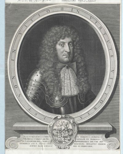 Hezekiah graaf Hohenlohe-Waldenburg-Pfedelbach door Artist Unknown