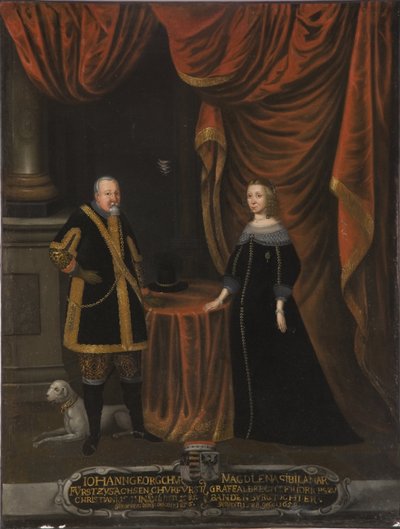 Jean Georges I van Saksen en Madeleine Sibylle van Pruisen (olieverf op doek) door Artist Unknown