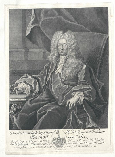 Johann Frederik baron Bachoff van levensecht door Artist Unknown