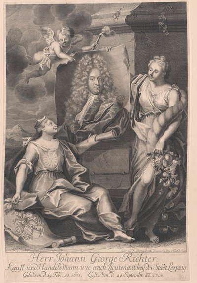 Johann Georg Richter (print) door Artist Unknown