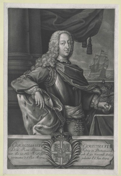 Koning van Denemarken Christian VI door Artist Unknown