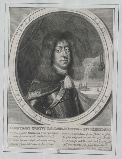 Koning van Denemarken Christian V. door Artist Unknown