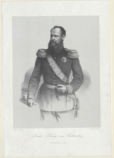 Koning van Württemberg Karel I door Artist Unknown