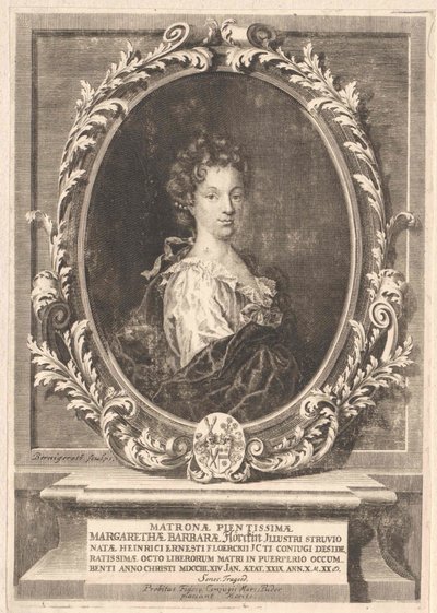 Margarethe Barbara Struve (afdruk) door Artist Unknown