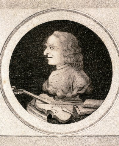 Portret van Giuseppe Tartini (ets) door Artist Unknown
