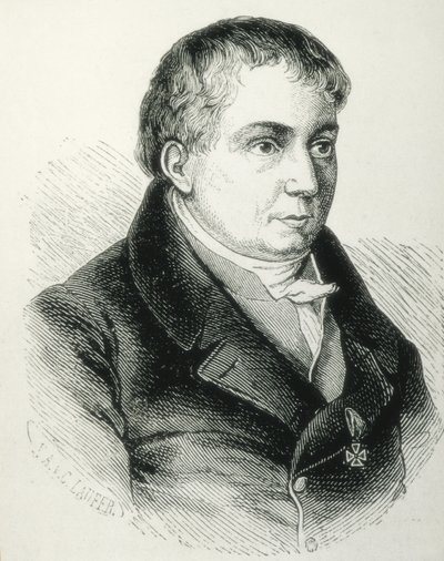 SCHLEGEL, Friedrich von (1772-1829). Duitse dichter, criticus en geleerde. Kritische leider van de Duitse Romantiek. Gravure door Artist Unknown