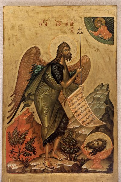Johannes de Doper. Grieks-orthodoxe kerk St Elie, Rabieh, 2022 (foto) door Artist Unknown
