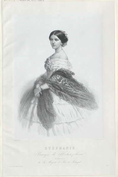 Stephanie Friederike van Huis Hohenzollern-Sigmaringen door Artist Unknown