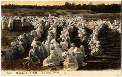 Het grote gebed van de moslims, Algerije. Ansichtkaart uit Selva