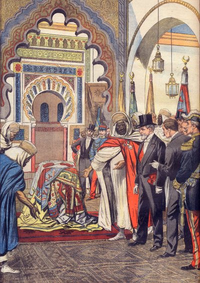 De president van de Franse Republiek, Emile Loubet bezoekt de moskee van Sidi Bou Medine, Tlemcen, Algerije door Artist Unknown