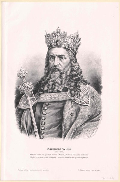 De grote koning van Polen Casimir III door Artist Unknown