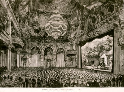 Theater van het Casino van Montecarlo door Artist Unknown