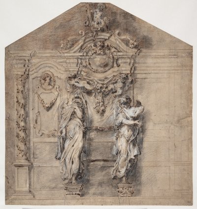 Ontwerp voor een biechtstoel door Artus Quellinus d.Y.