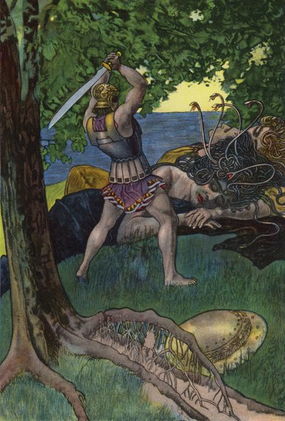 Perseus die het hoofd van Medusa afsnijdt door Artus Scheiner