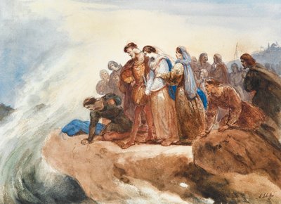 Illustratie voor de ballade Der Taucher De duiker door Friedrich Schiller door Ary Scheffer