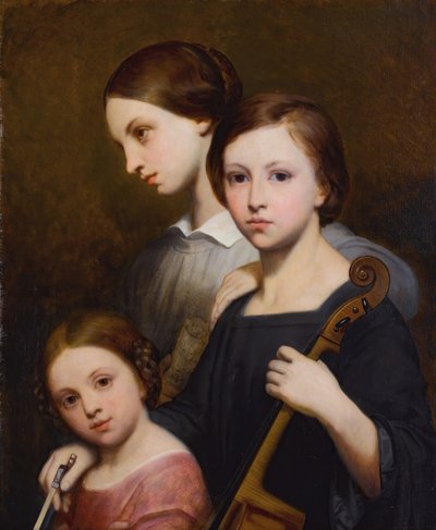 Portret van René, Cécile en Louise Franchomme door Ary Scheffer