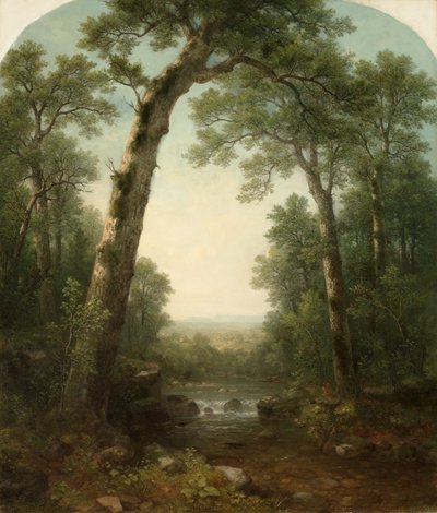 Bosbeek met uitzicht door Asher Brown Durand