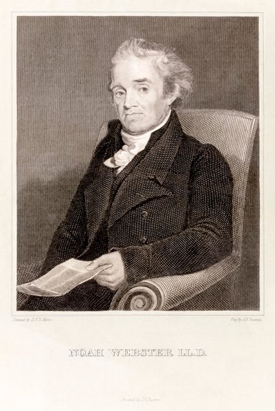 Noah Webster: Amerikaanse lexicograaf (gravure) door Asher Brown Durand