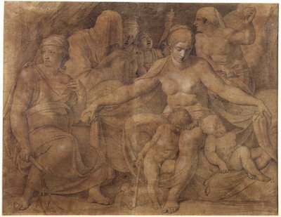 Nacht en haar kinderen door Asmus Jacob Carstens