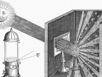 Breking en verstrooiing van het zonlicht door Athanasius Kircher