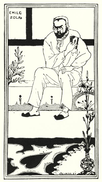 Portret van Emile Zola door Aubrey (after) Beardsley
