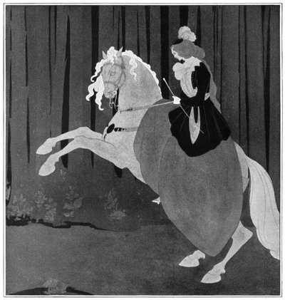 Een vrouw zittend op een steigerend paard, 1898 door Aubrey Beardsley